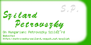 szilard petrovszky business card
